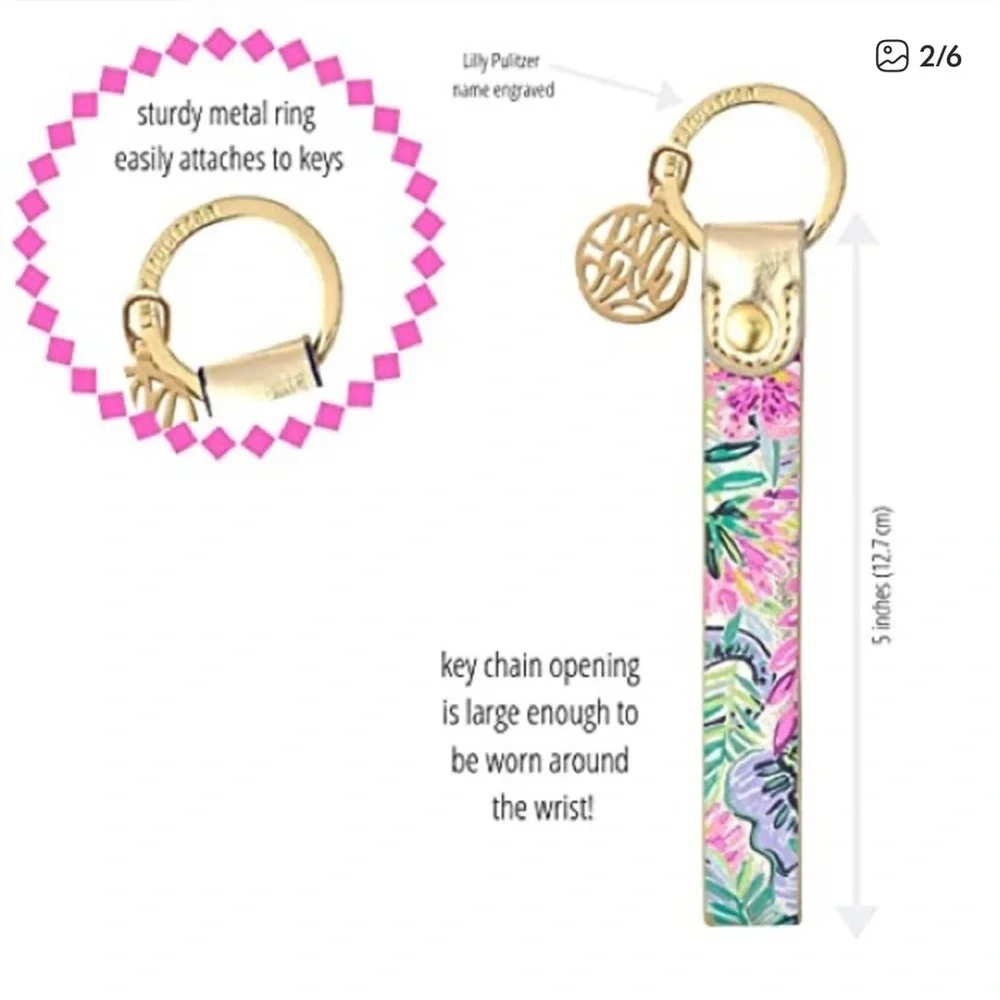 Lilly pulitzer strap keychain slathouse soiree NWT in package - Picture 2 of 5
